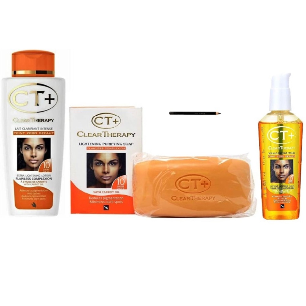 CT+ Clear Therapy + Lotion 500ml + Beauty Bar 175g + Serum. With carrot oil.
